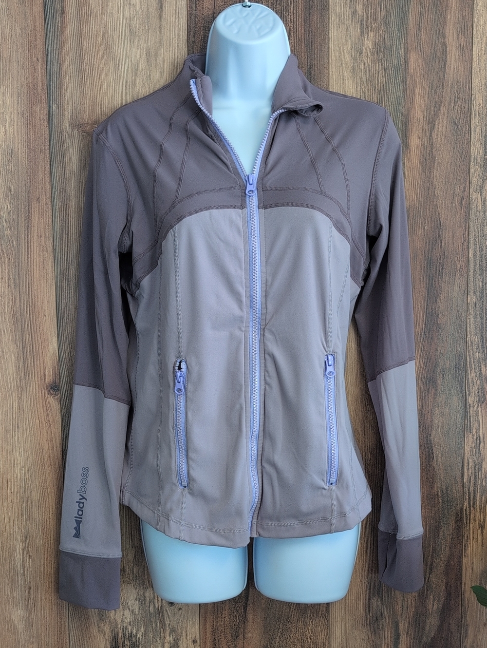 LadyBoss Manifesto Activewear Graphic Full Zip Jacket M              892A